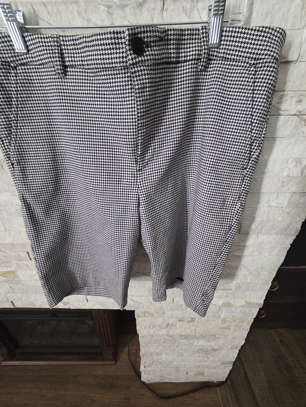Ralph Lauren Black & White Houndstooth Flat Front Women's Shorts